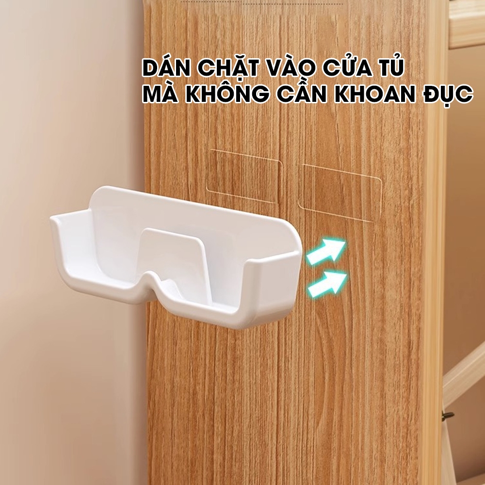 Giá đỡ mắt kính gắn tường không cần khoan tiện dụng, kệ trưng bày kính chất liệu nhựa trong suốt siêu đẹp.
