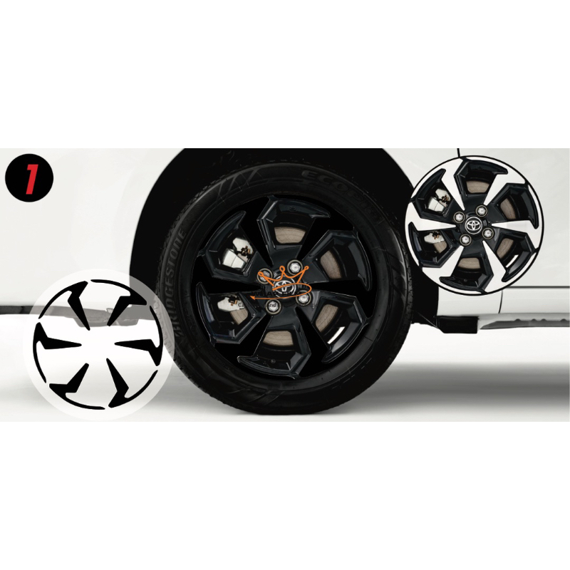 Decal dán mâm Toyota vios 2023 - decal dán lazang vios -