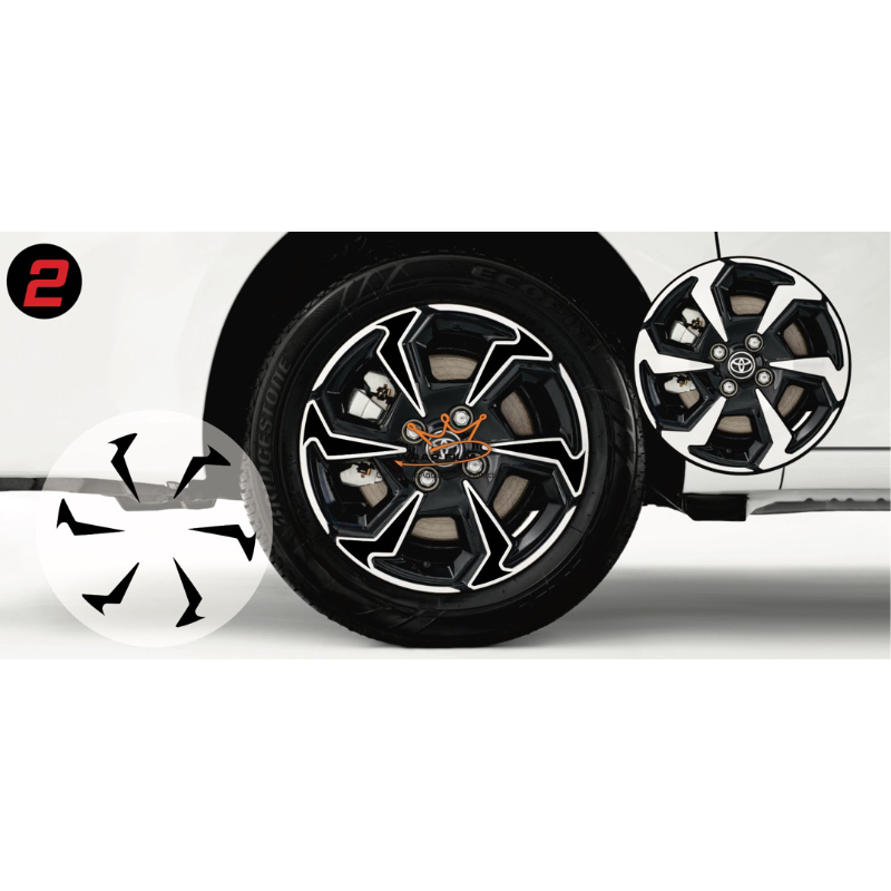 Decal dán mâm Toyota vios 2023 - decal dán lazang vios -