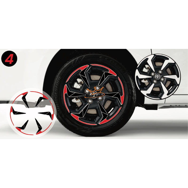 Decal dán mâm Toyota vios 2023 - decal dán lazang vios -