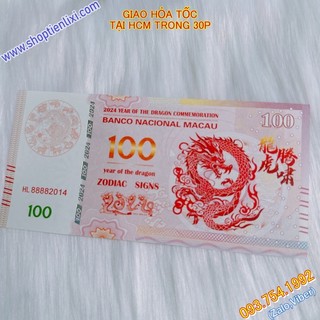 [ Seri Năm Sinh ]: Tiền Hình Con Rồng 100 MaCao Seri Năm Sinh - Lì Xì Tết Giáp Thìn 2024