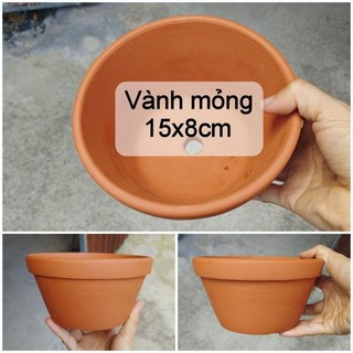 Chậu Đất Nung Trồng Sen Đá Size 15.5x7cm