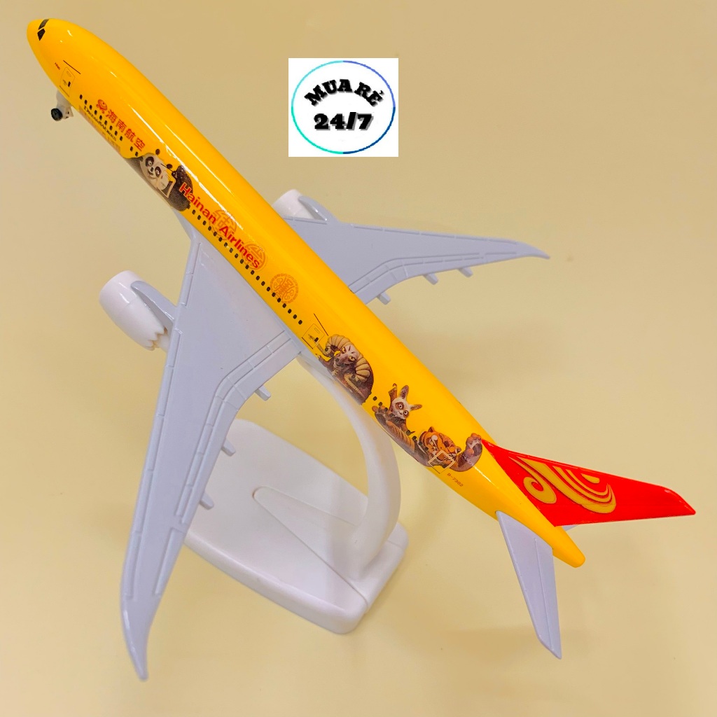 MÔ HÌNH MÁY BAY HAINAN AIRLINES B787/9 PANDA LIVERY CÓ BÁNH XE TỈ LỆ CHUẨN ĐẸP 20CM FULLBOX