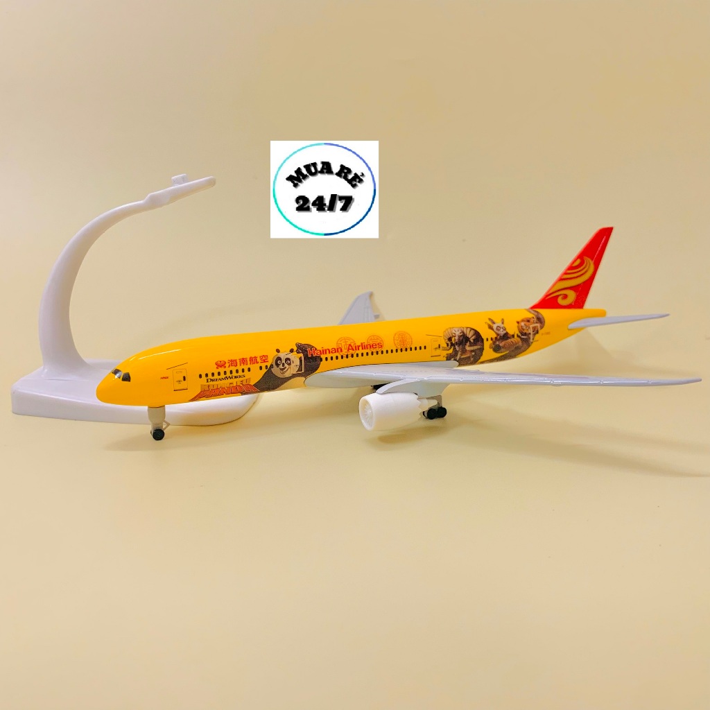 MÔ HÌNH MÁY BAY HAINAN AIRLINES B787/9 PANDA LIVERY CÓ BÁNH XE TỈ LỆ CHUẨN ĐẸP 20CM FULLBOX