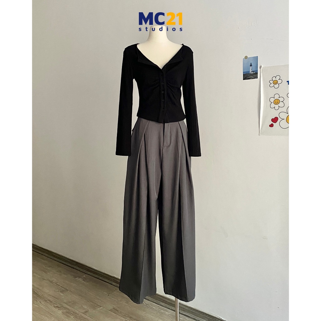 Áo len tăm dài tay co giãn MC21.STUDIOS sweater Ulzzang Streetwear Hàn Quốc chất len dày dặn mềm mịn cao cấp A3831