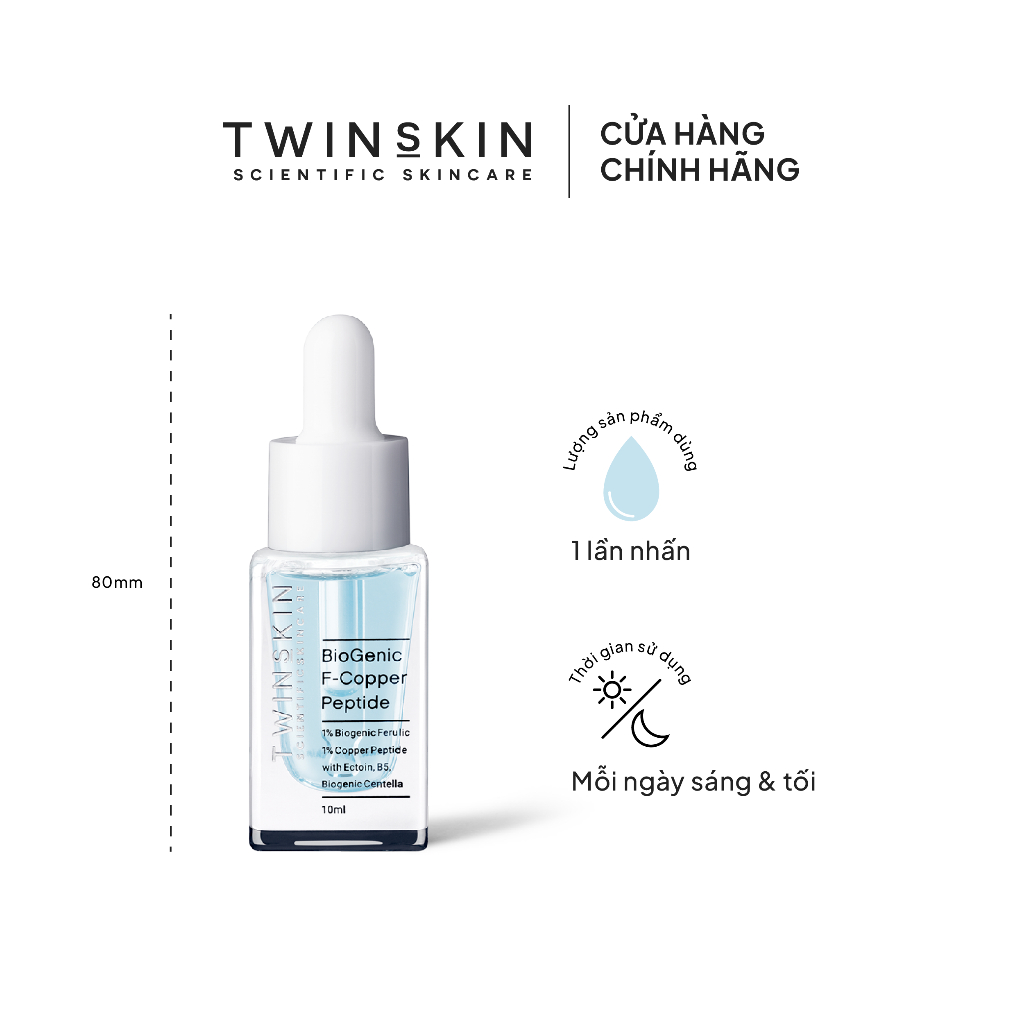 Serum Phục Hồi Đa Tác Động - Biogenic F. Copper Peptide - Giảm kích ứng, Ngừa sẹo sau mụn Twins Skin 10ml