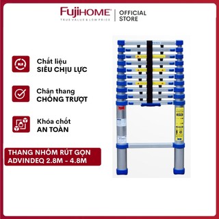 Thang nhôm rút gọn đơn 2.6M - 3.2M- 3.8M - 4.9M Advindeq nhập khẩu, thang rút đa năng telescopic ladder khóa an toàn