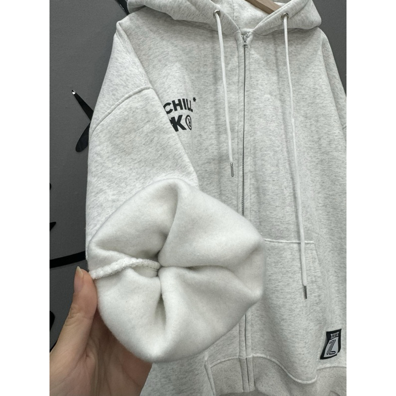 Áo khoác zip nỉ tàu l1 BK