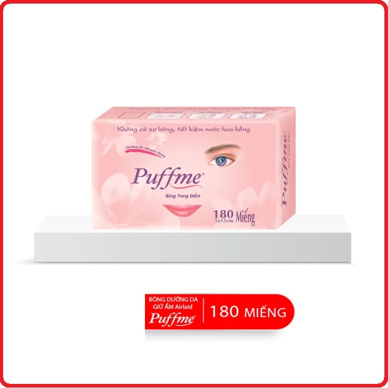Bông Dưỡng Da PUFFME Airlaid 180 Miếng/Hộp