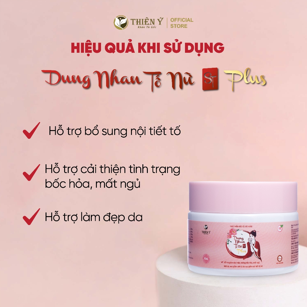 Viên Uống Dung Nhan Tố Nữ PLUS Thiên Ý Cải Thiện Nội Tiết Tố Nữ Hộp 4 Lọ, 1 Lọ 30 Viên