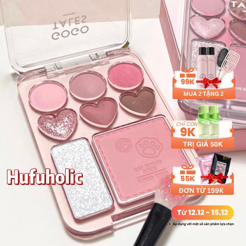 Bảng phấn mắt má highlight 8 ô màu GOGO TALES Stick Sweet Heart Eyeshadow Palette Gogotales HLIV102 HL630 GT609 GOGO166