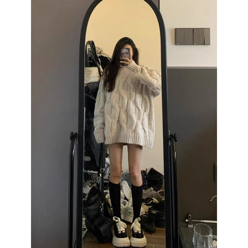 Áo Len Xám dáng/form rộng oversize dày dặn Lilis Room