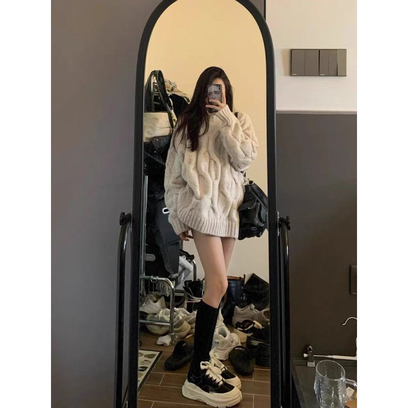 Áo Len Xám dáng/form rộng oversize dày dặn Lilis Room