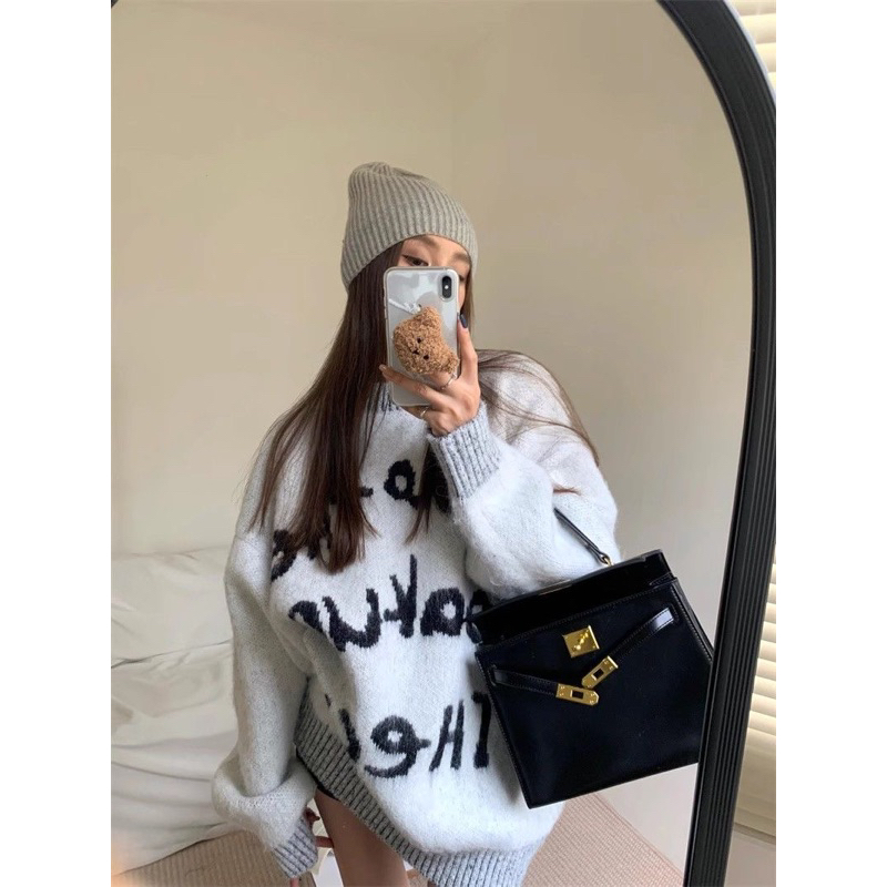 Áo len lông Xám dáng rộng oversize/bigsize Lilis Room