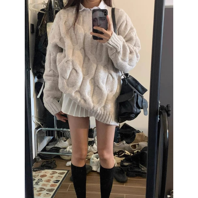 Áo Len Xám dáng/form rộng oversize dày dặn Lilis Room