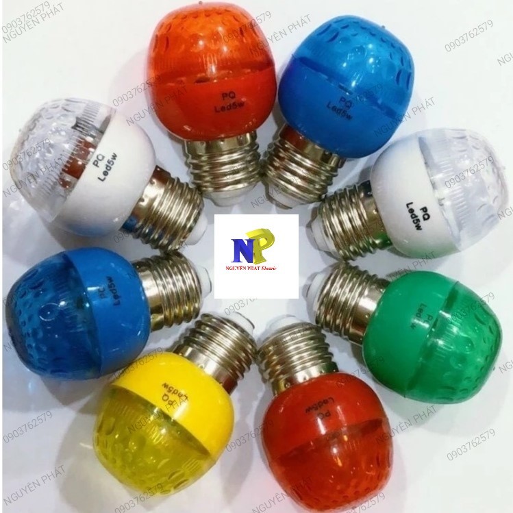 Bóng Đèn Led Chanh Tròn Kín Nước 5w 1 Màu Vả 7 Màu