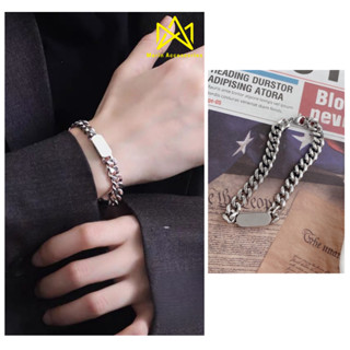 Vòng tay lắc tay nam nữ basic Square Merin Accessories dạng chuỗi xích titan không gỉ - Vòng Tay Tổng Hợp