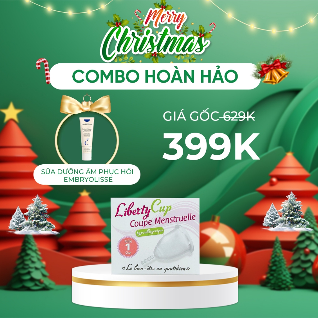 Cốc Nguyệt San Liberty Cup SIZE 1 và túi vải bảo vệ cốc
