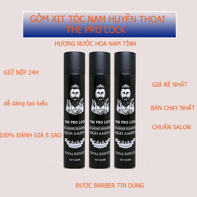 Gôm Xịt Tóc Nam The Pro Lock 420Ml Chính Hãng Keo Xịt Tóc Nam Chuẩn Salon