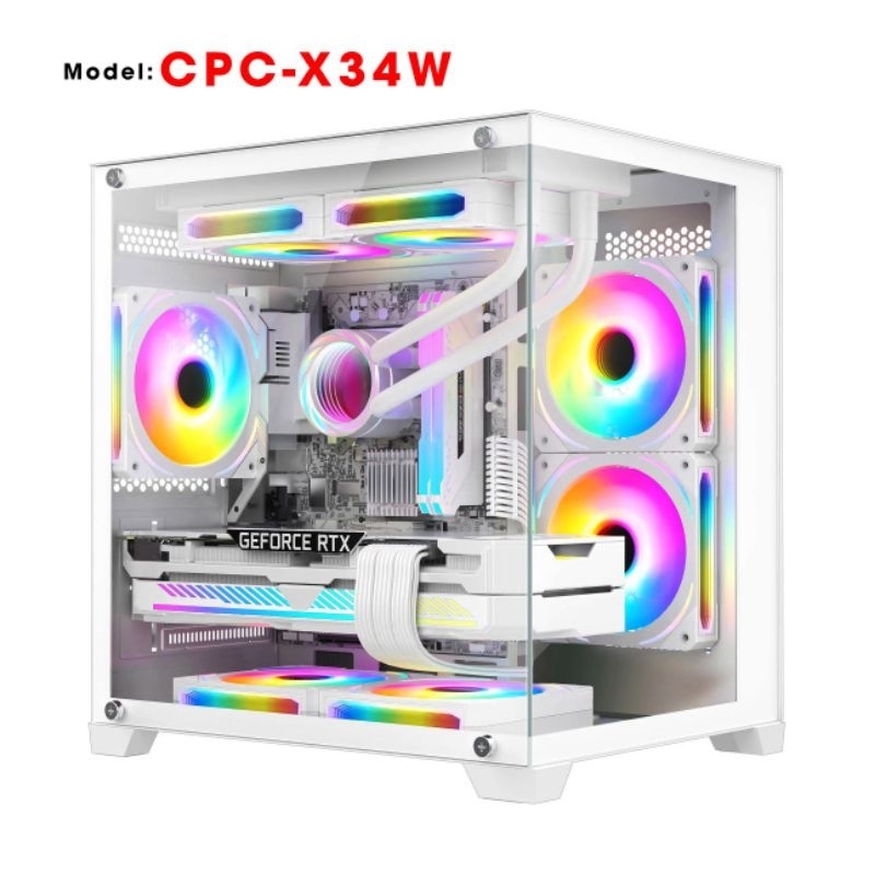 Vỏ Case Bể Cá ,Bể cá Coolerplus Gaming Case CPC- X34W ,2 Mặt Kính Cường Lực( không kèm fan)