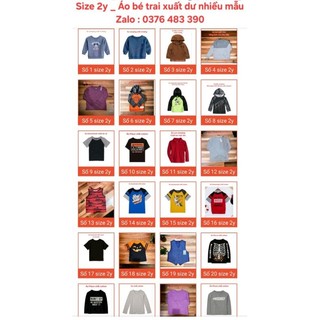 Size 2y _ Áo bé trai xuất dư nhiều mẫu