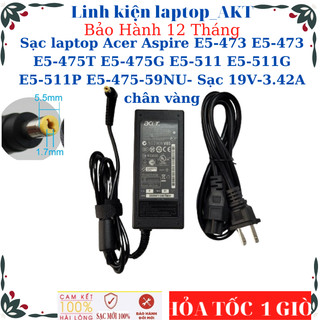 Sạc laptop acer aspire e5-473 e5-473 e5-475t e5-475g e5-511 e5-511g e5-511p e5-475-59nu- sạc 19v-3.42a chân vàng