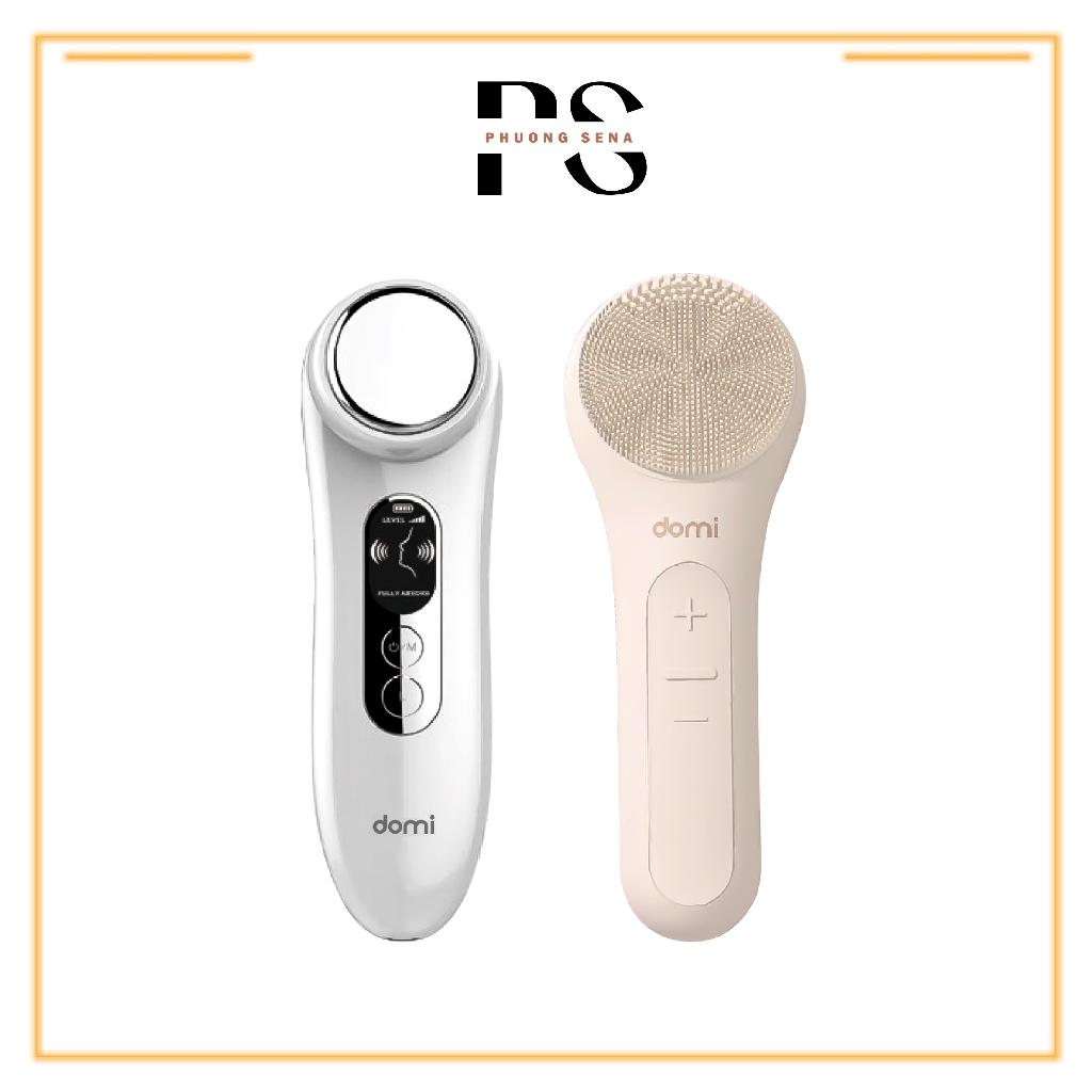 SN0851- Combo Máy Massage Đẩy Tinh Chất Nâng Cơ DOMI + Máy rửa mặt DOMI