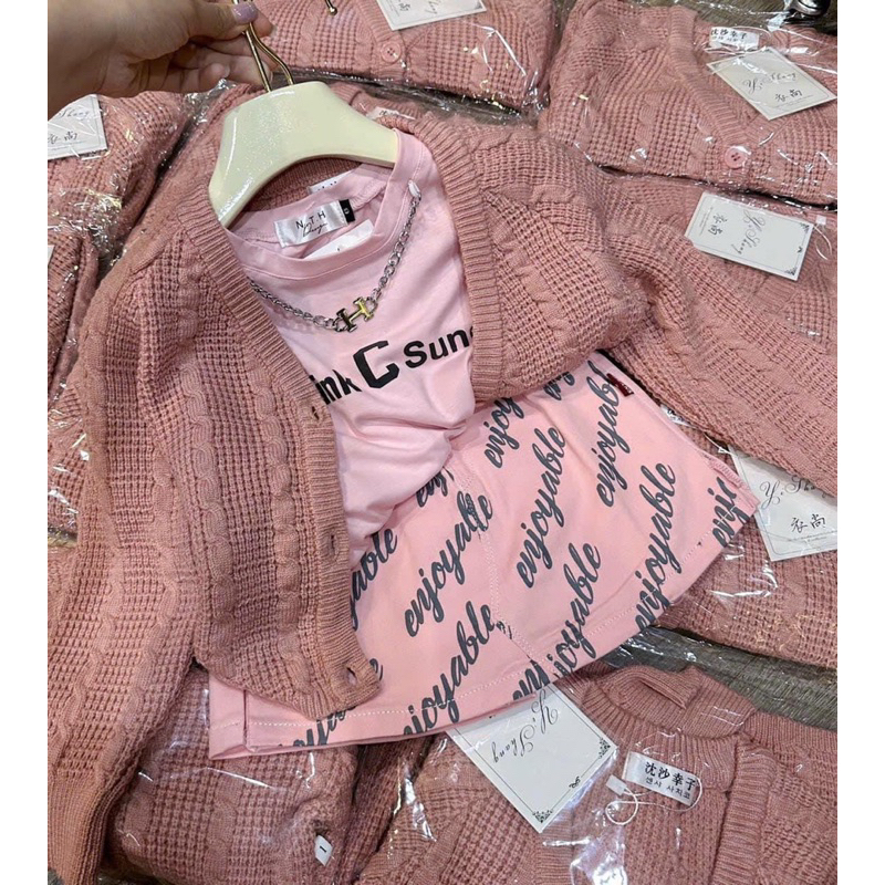 Sét chân váy kaki bé gái