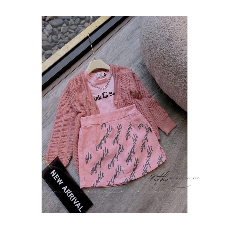 Sét chân váy kaki bé gái