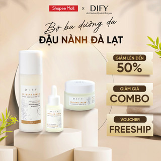 Bộ sản phẩm DIFY Toner đậu nành 150ml + Kem dưỡng đậu nành 50ml + Serum đậu nành 30ml