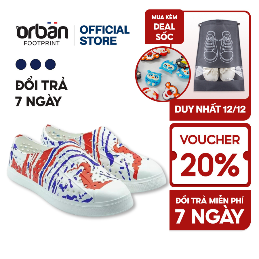 Giày lỗ thoáng khí trẻ em Eva Urban Footprint in hình họa tiết D2001 Currents