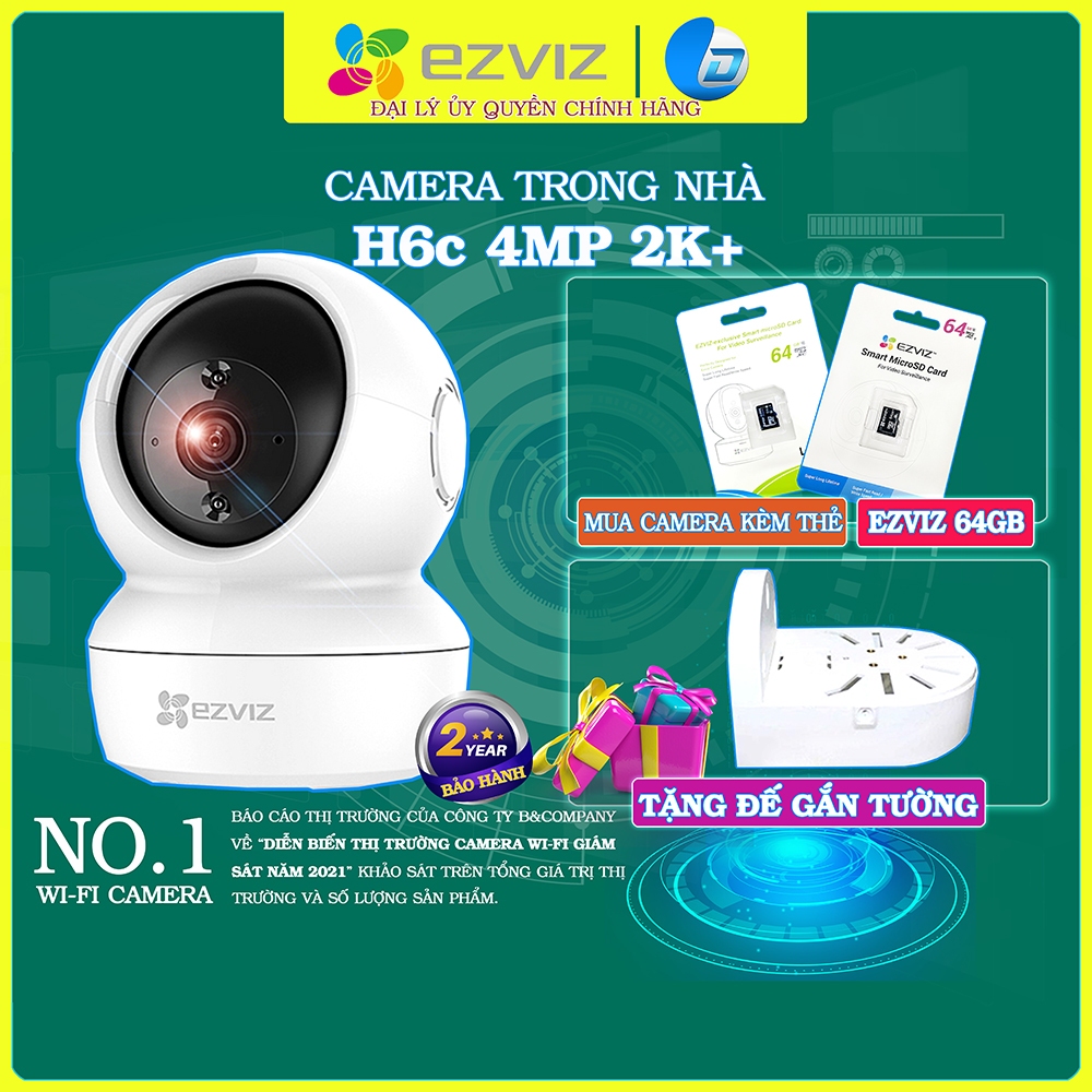 Camera wifi Ezviz H6C H6cPRO 2MP/4MP 2K+ chính hãng, đàm thoại 2 chiều, xoay 360 độ
