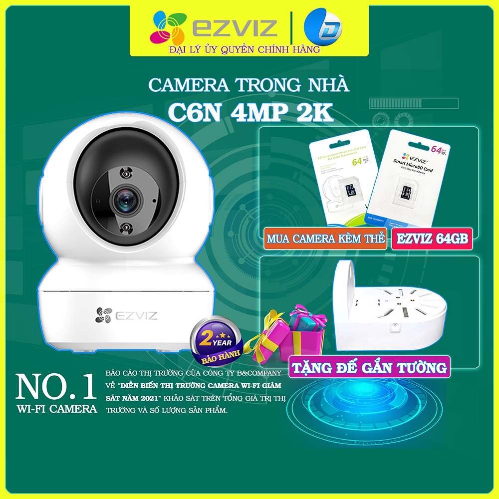 Camera wifi Ezviz C6N H6c PRO 2MP/4MP 2K chính hãng, đàm thoại 2 chiều, xoay 360 độ