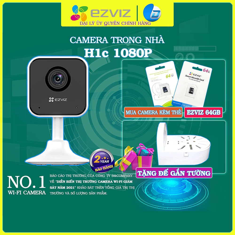 Camera wifi Ezviz C1C H1C 2MP chính hãng, đàm thoại 2 chiều