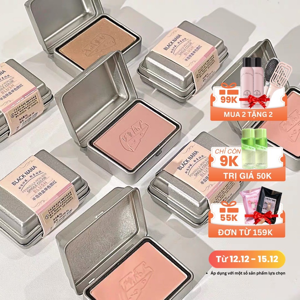 Phấn má BLACK NANA mỏng mịn tự nhiên hộp sắp Peninsula Iron Box Single Color Secret Garden Blush Stick BLAC02 BLAC03