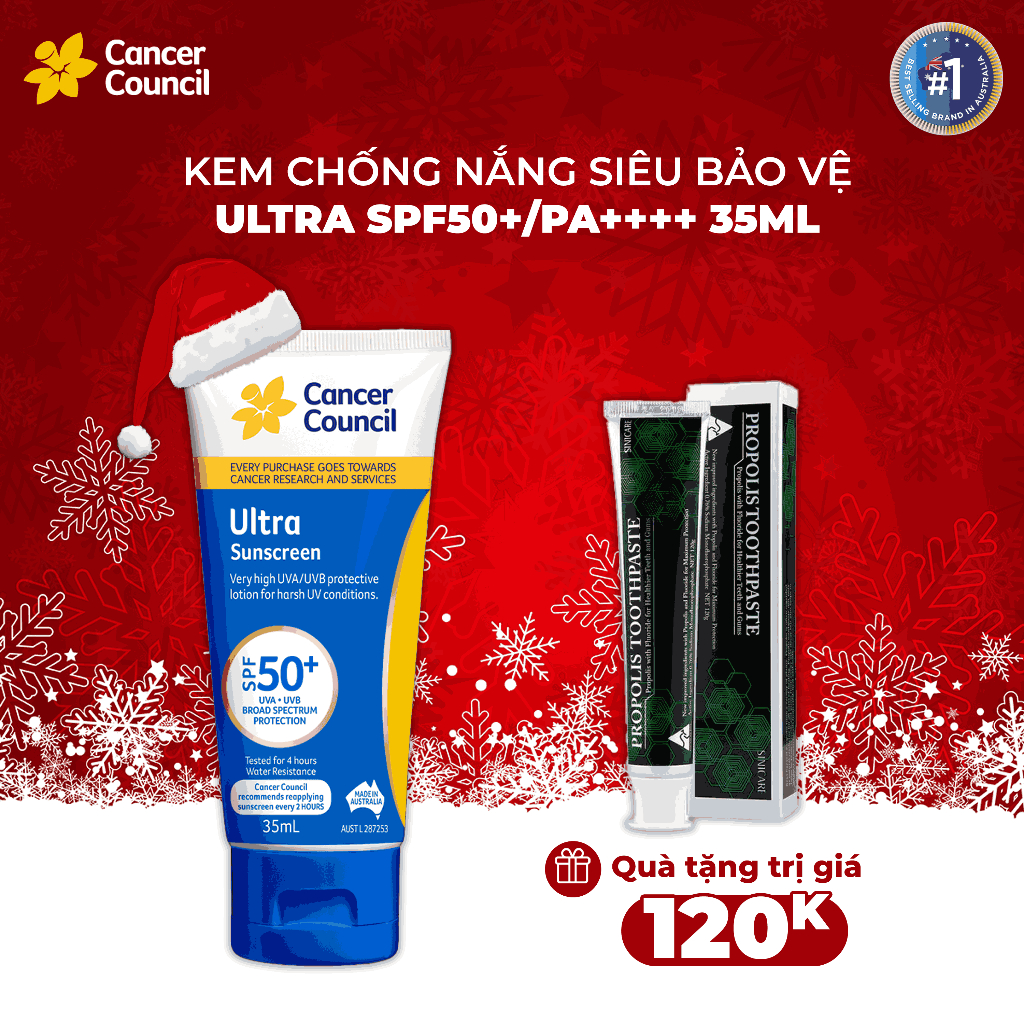 Kem chống nắng siêu bảo vệ Cancer Council Ultra SPF 50+/PA++++ 35ml