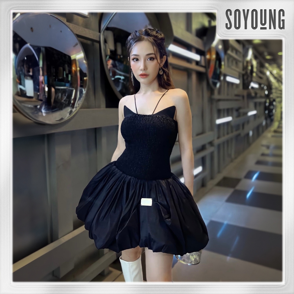 Váy nữ sang trọng công sở sang chảnh thiết kế dự tiệc KATINA chất liệu cotton SOYOUNG - VSY201003GD