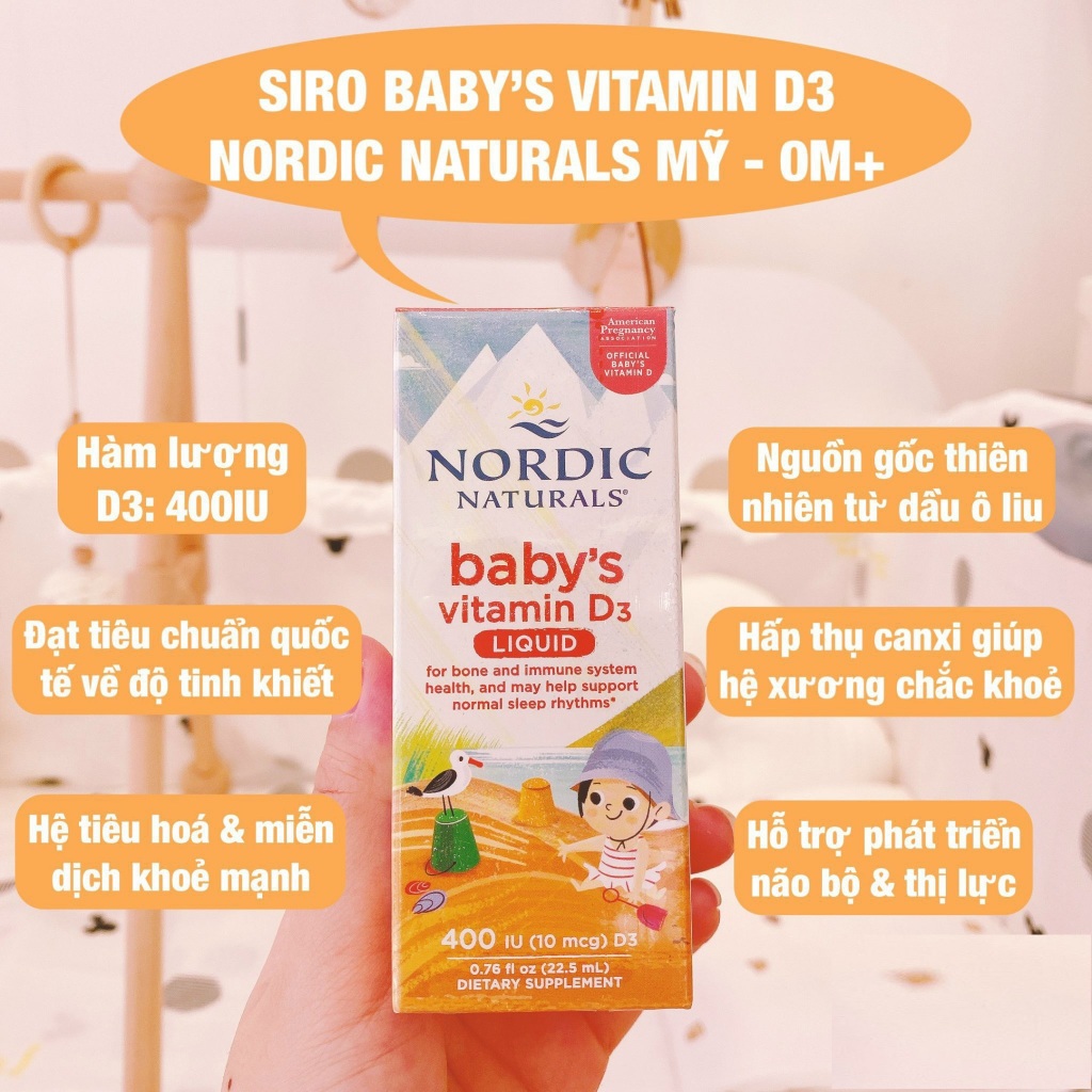 Siro Baby's Vitamin D3 Nordic Naturals Mỹ - 22.5ml