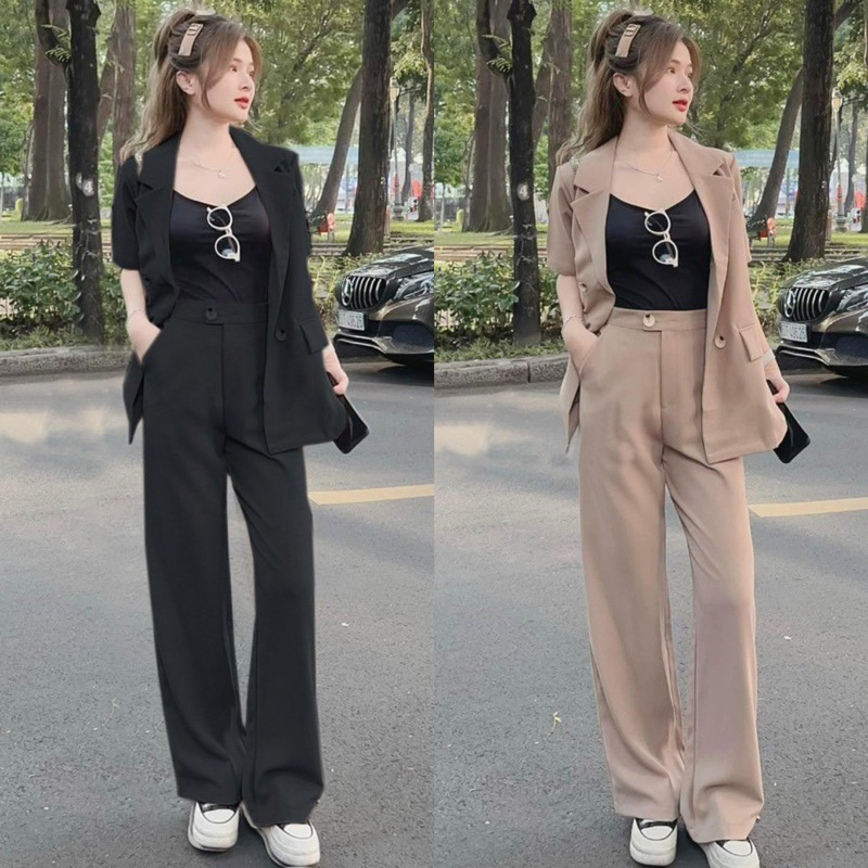 Set vest 2 món áo vest + quần bigsize 50-95kg chất cotton lạnh tay ngắn