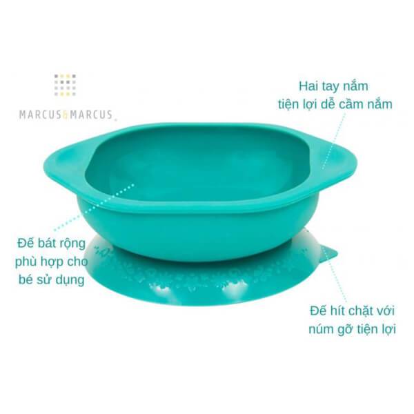 Bát Ăn Dặm Silicon Có Đế Hút Chân Không Chống Đổ Marcus & Marcus Cho Bé Từ 12 Tháng
