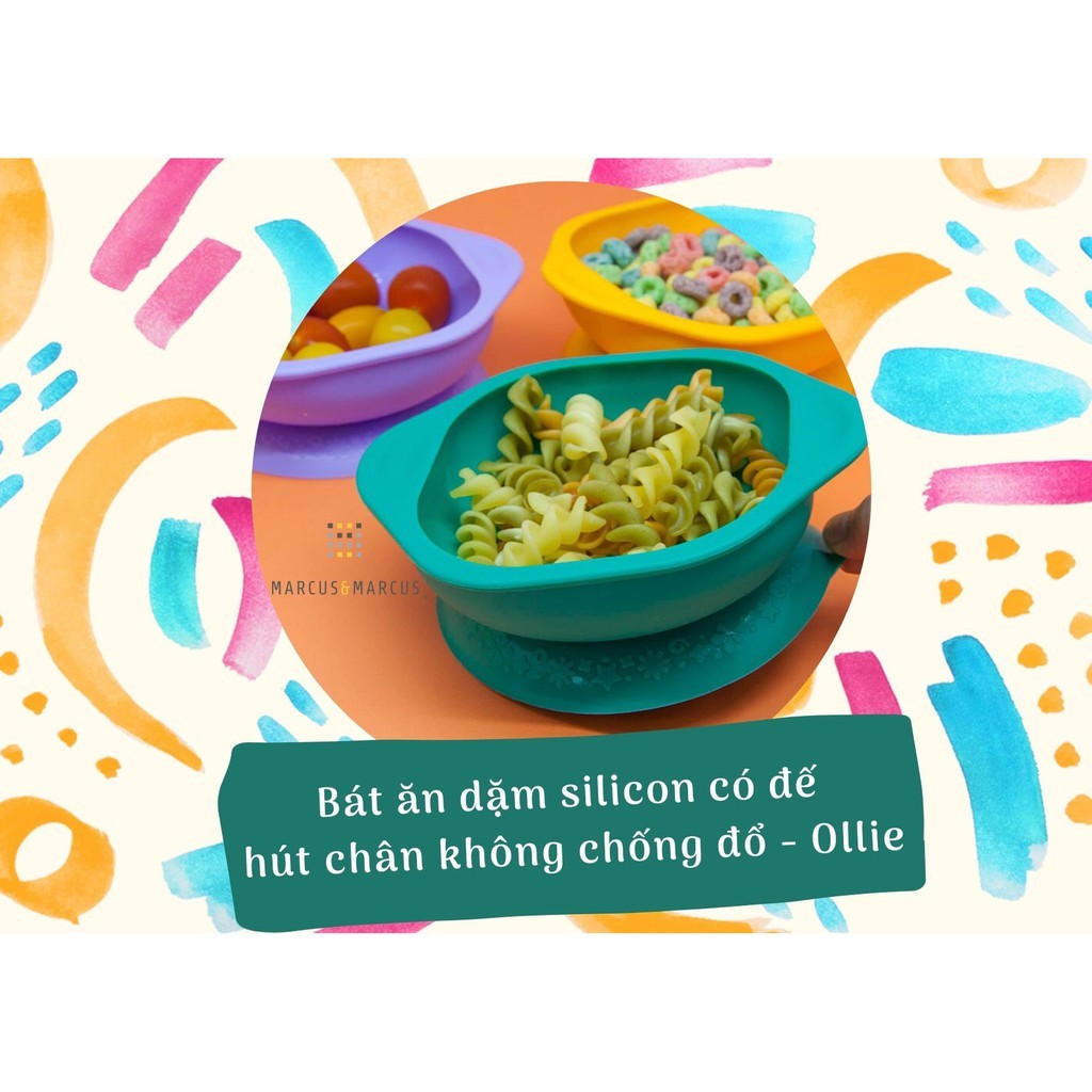 Bát Ăn Dặm Silicon Có Đế Hút Chân Không Chống Đổ Marcus & Marcus Cho Bé Từ 12 Tháng