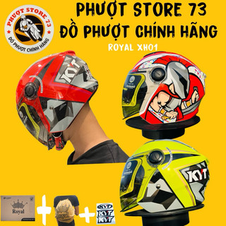 Mũ bảo hiểm 3/4 royal xh01 chính hãng dán tem kyt siêu đẹp