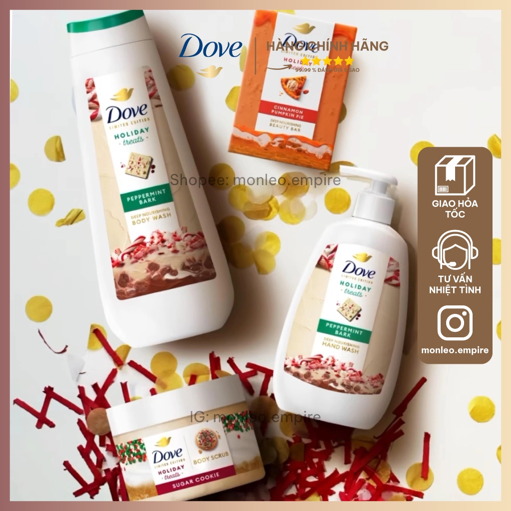 Tẩy tế bào chết toàn thân và sữa tắm Dove Body Scrub/Body Wash bản Giáng Sinh