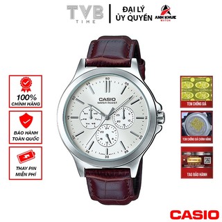 Đồng hồ nam dây da casio chính hãng mtp-v300l-7audf
