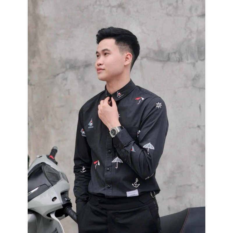 Áo Sơ Mi Dài Tay Nam thêu tkombr