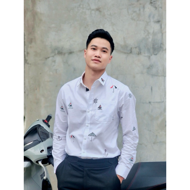 Áo Sơ Mi Dài Tay Nam thêu tkombr