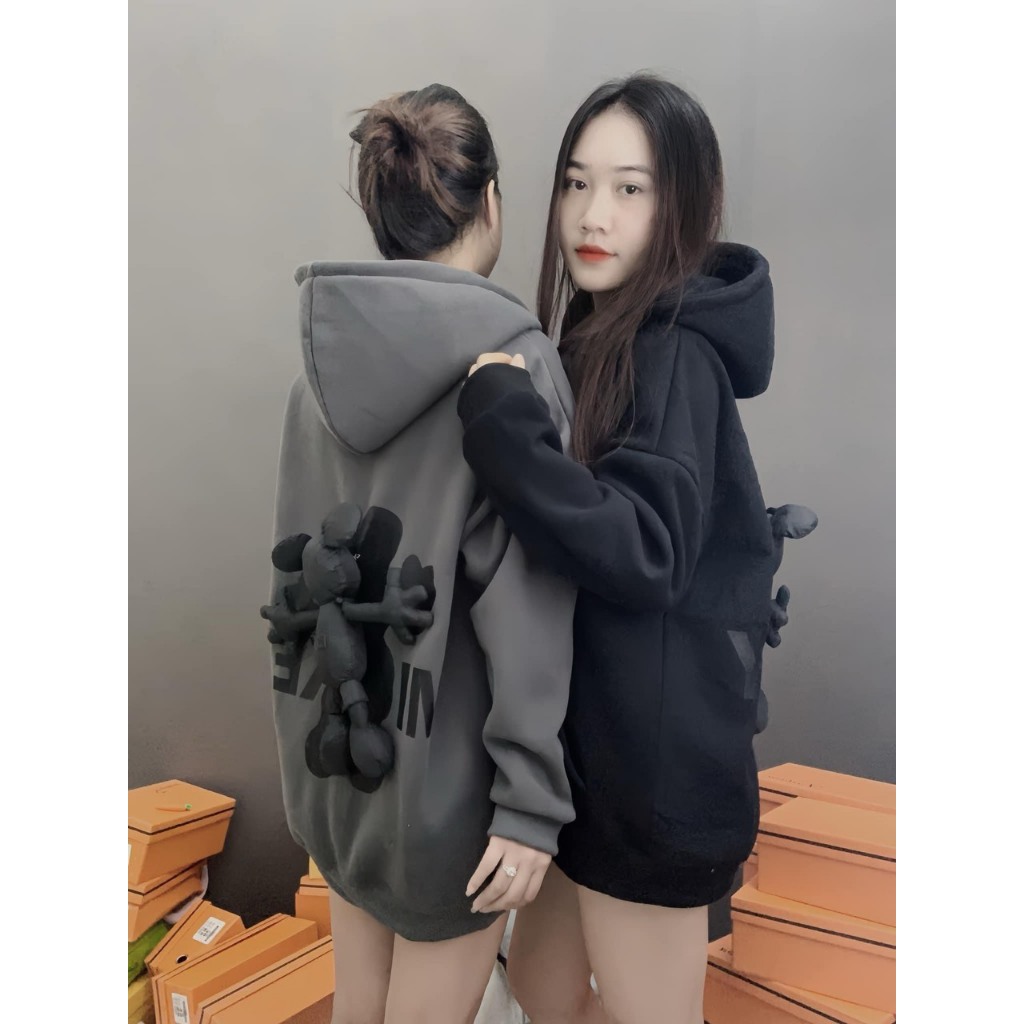 Áo hoodie, áo hoodie mickey nỉ bông 2 lớp dày dặn ấm áp cho nam nữ