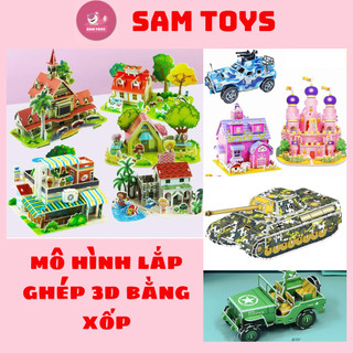 Mô hình lắp ghép 3D ,Tranh ghép Xốp 3D bộ mô hình lắp ghép giúp bé phát triển tư duy.Đồ chơi mô hình bằng xốp