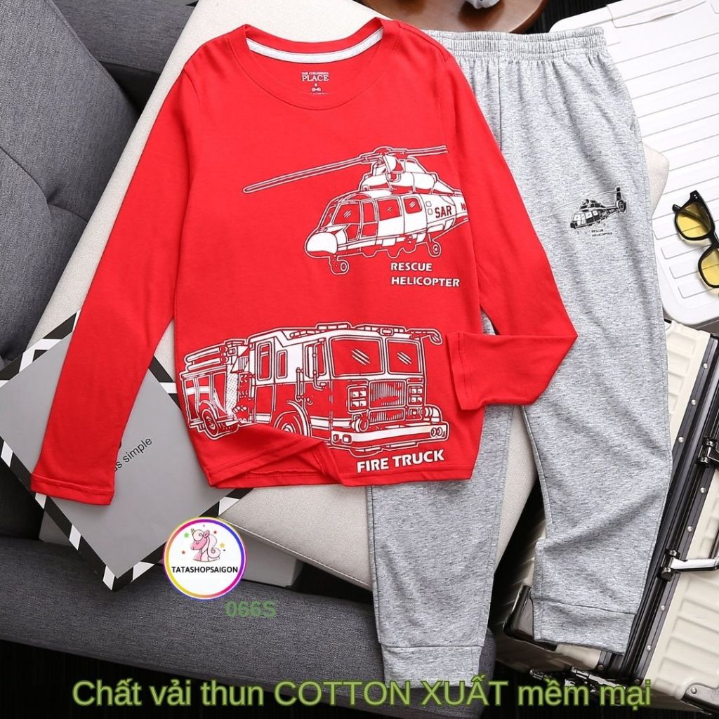 25-50kg - Bộ dài tay cho bé trai kiểu thể thao đẹp chất thun cotton 4 chiều mềm T142