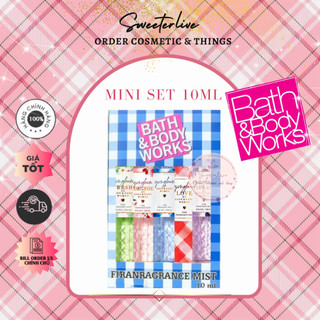 Set 5 lọ gingham body mist 10ml - xịt thơm toàn thân bath & body works